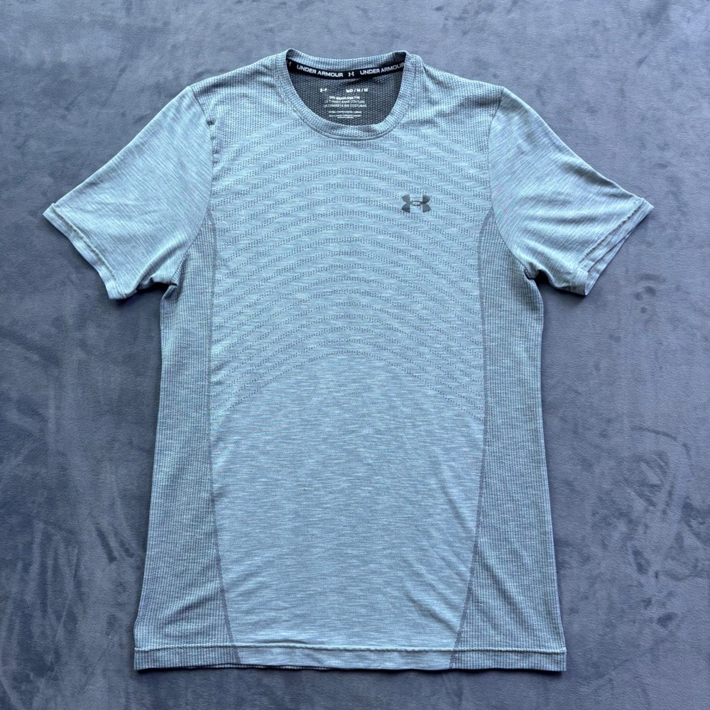 Under Armour Mens Seamless Fitted Short Sleeve Training Tee Grey Medium